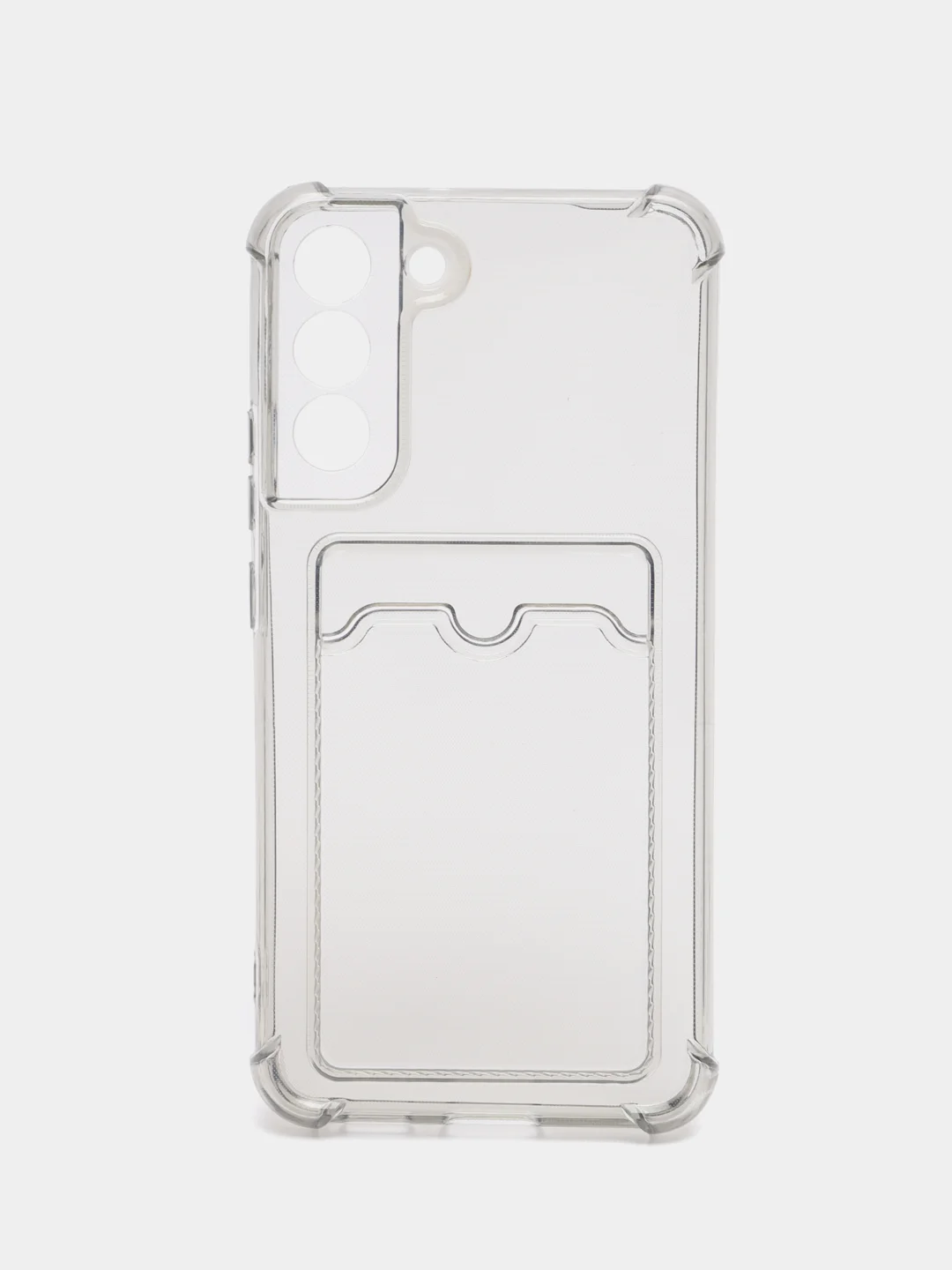 Хром чехол для Samsung Galaxy S22 / S22 Plus / S22 Ultra, с карманом для карт прозрачный