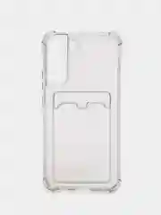 Хром чехол для Samsung Galaxy S22 / S22 Plus / S22 Ultra, с карманом для карт прозрачный