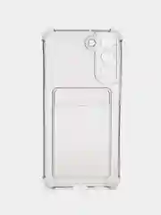Хром чехол для Samsung Galaxy S22 / S22 Plus / S22 Ultra, с карманом для карт прозрачный