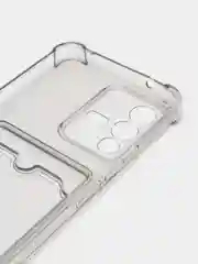 Хром силиконовый чехол для Vivo V23 5G (Виво В23 5 Джи), с карманом для карт, прозрачный