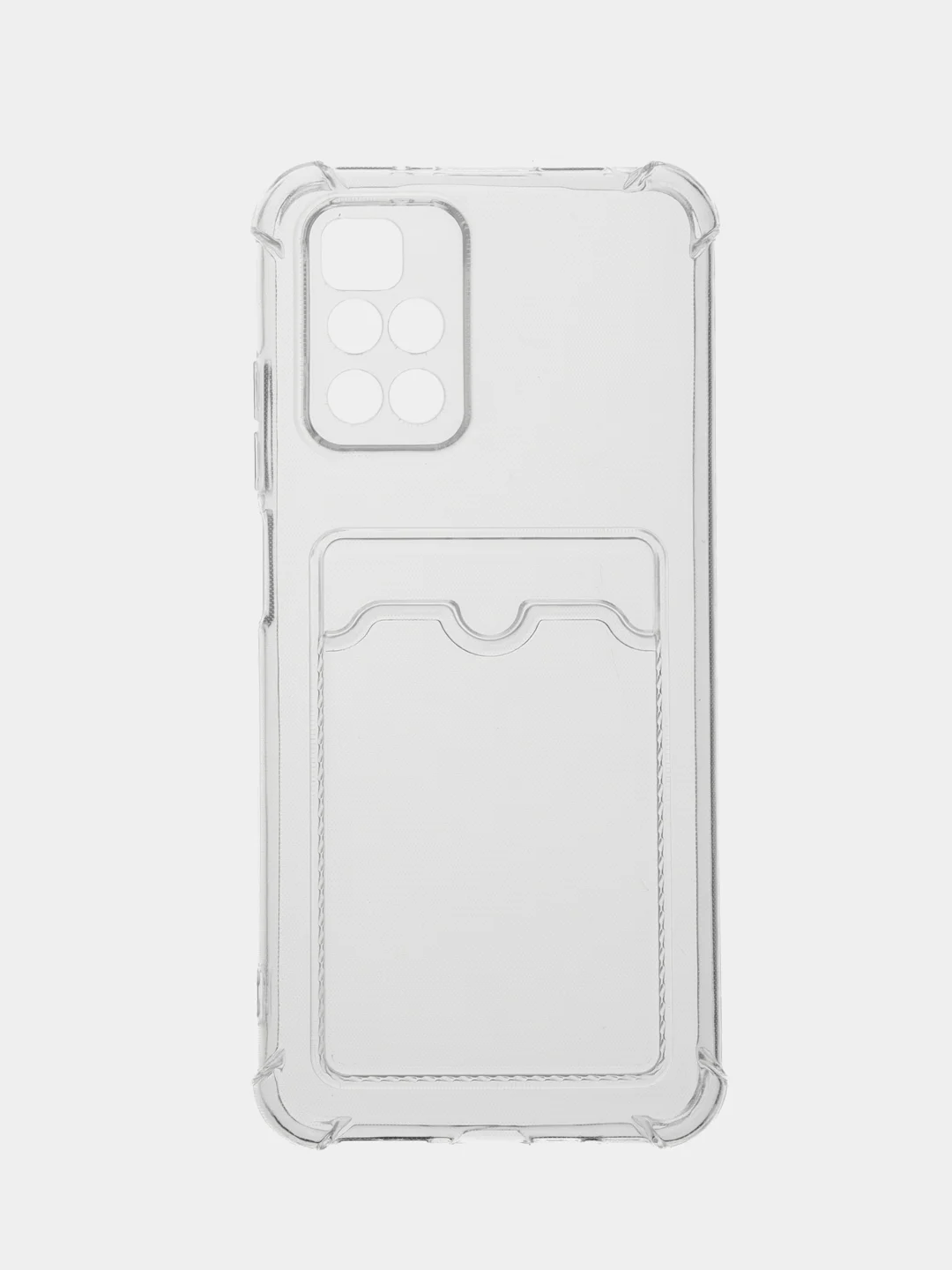 Прозрачный чехол для Xiaomi Redmi 10 (Редми 10), с карманом для карт