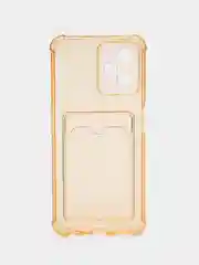 Карамельный чехол для Realme C35 (Реалми С35), прозрачный, с карманом для карт
