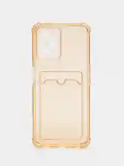 Карамельный чехол для Realme C35 (Реалми С35), прозрачный, с карманом для карт
