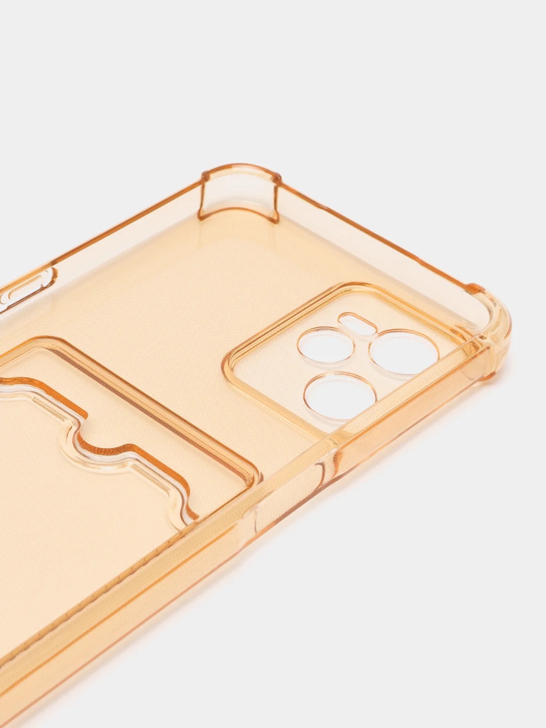 Карамельный чехол для Realme C35 (Реалми С35), прозрачный, с карманом для карт