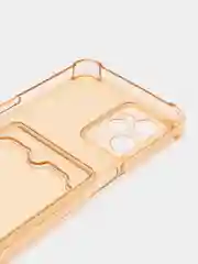 Карамельный чехол для Realme C35 (Реалми С35), прозрачный, с карманом для карт