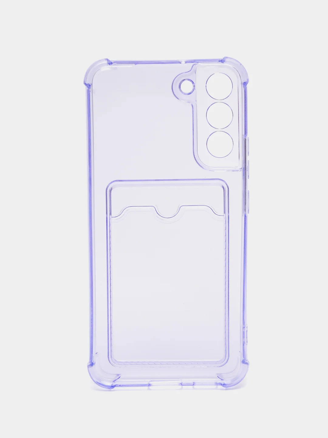 Лавандовый чехол для Samsung Galaxy S22 / S22 Plus / S22 Ultra, с карманом для карт прозрачный