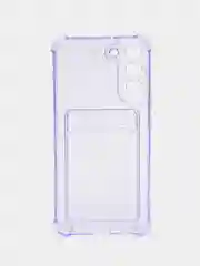 Лавандовый чехол для Samsung Galaxy S22 / S22 Plus / S22 Ultra, с карманом для карт прозрачный