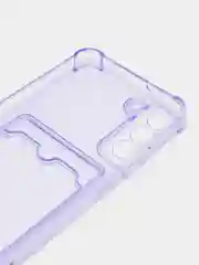 Лавандовый чехол для Samsung Galaxy S22 / S22 Plus / S22 Ultra, с карманом для карт прозрачный