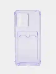 Лавандовый силиконовый чехол для Vivo V23 5G (Виво В23 5 Джи), с карманом для карт, прозрачный