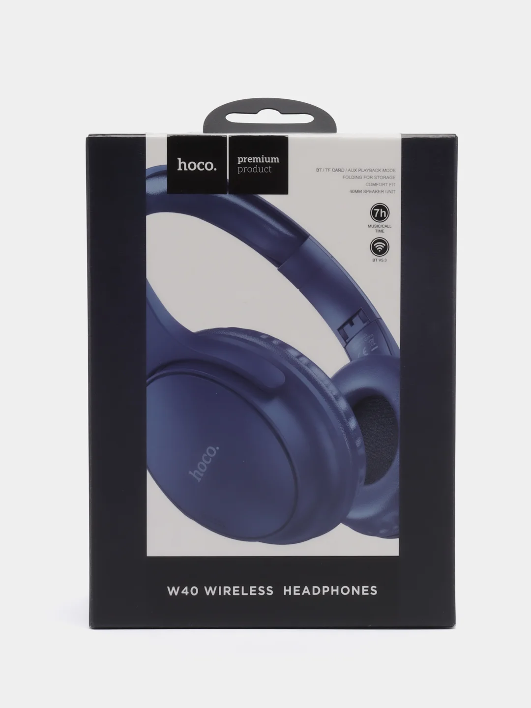 Синий беспроводные наушники HOCO W40 TF, с микрофоном, AUX, BT