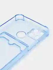 Светло-синий чехол Realme C21Y Realme C25Y Реалми С21у С25у с карманом для карт, прозрачный