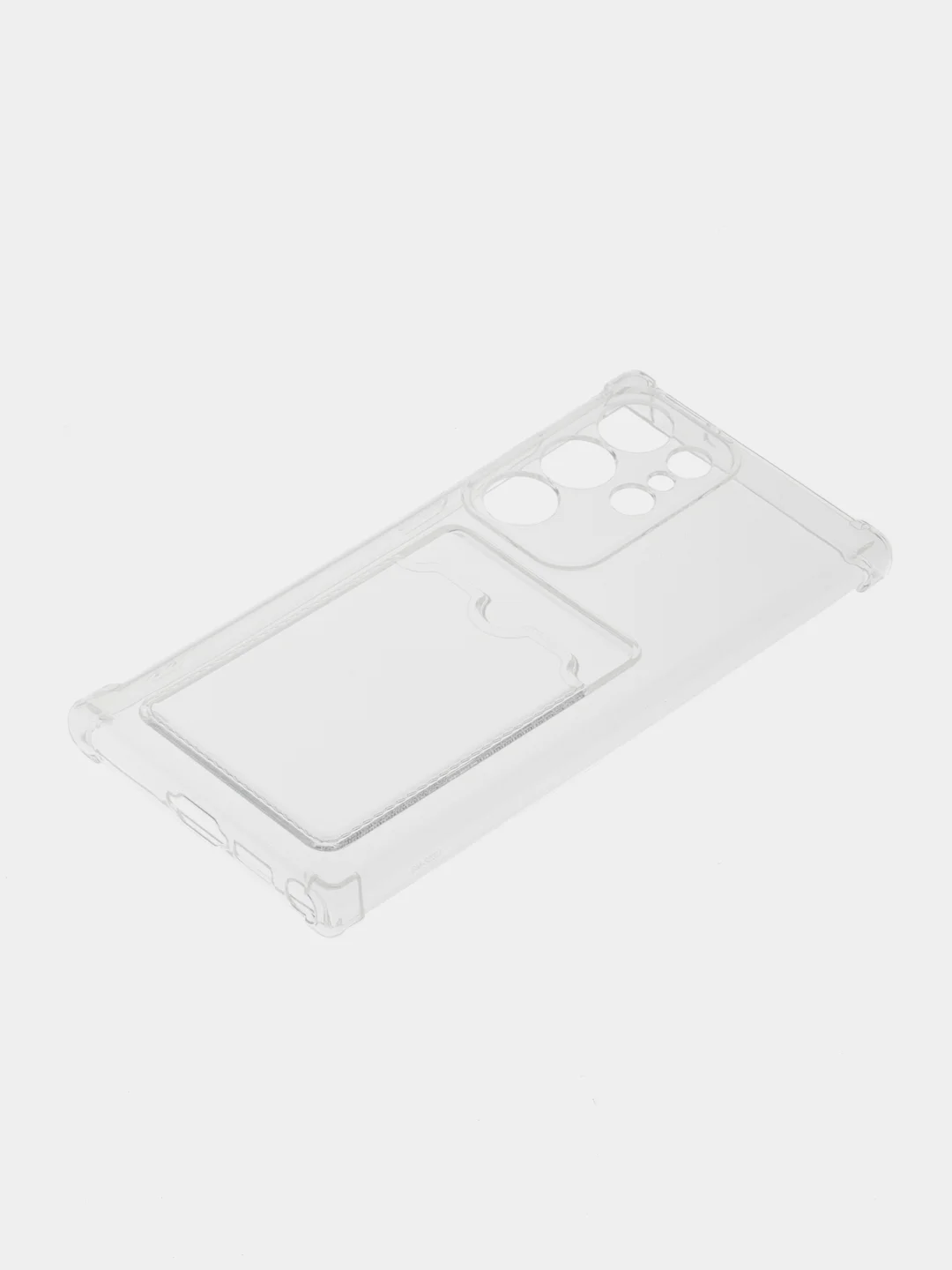 Прозрачный чехол для Samsung Galaxy S23/S23 Ultra/S23 Plus, с карманом для карт, прозрачный