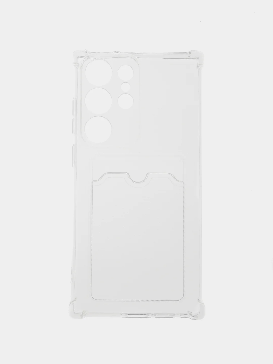 Прозрачный чехол для Samsung Galaxy S23/S23 Ultra/S23 Plus, с карманом для карт, прозрачный