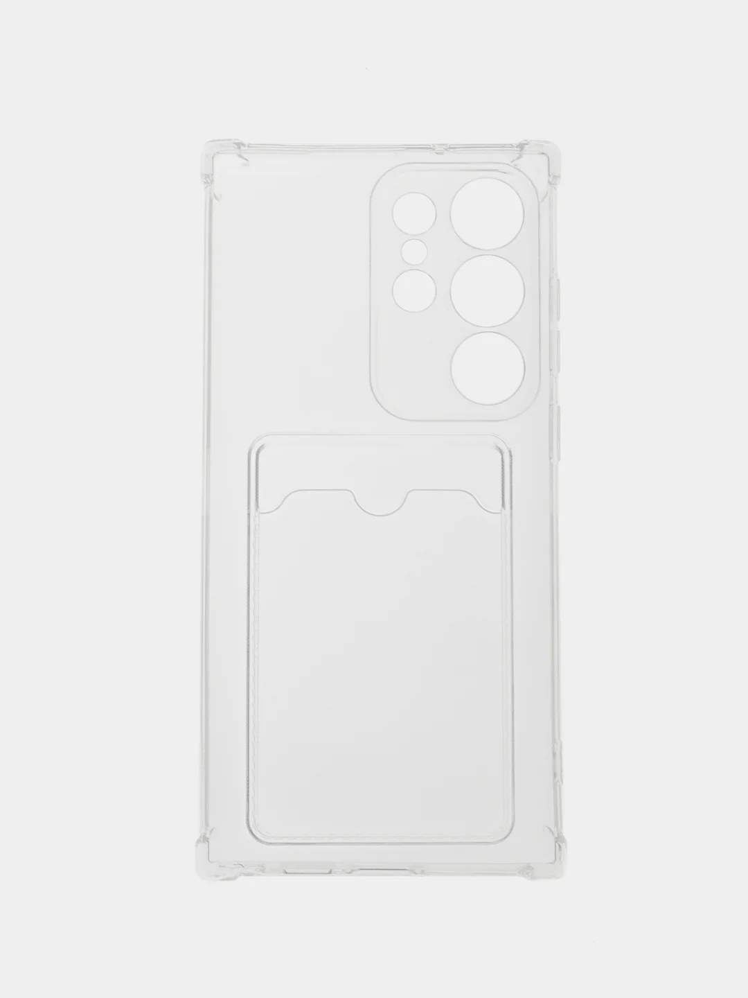 Прозрачный чехол для Samsung Galaxy S23/S23 Ultra/S23 Plus, с карманом для карт, прозрачный