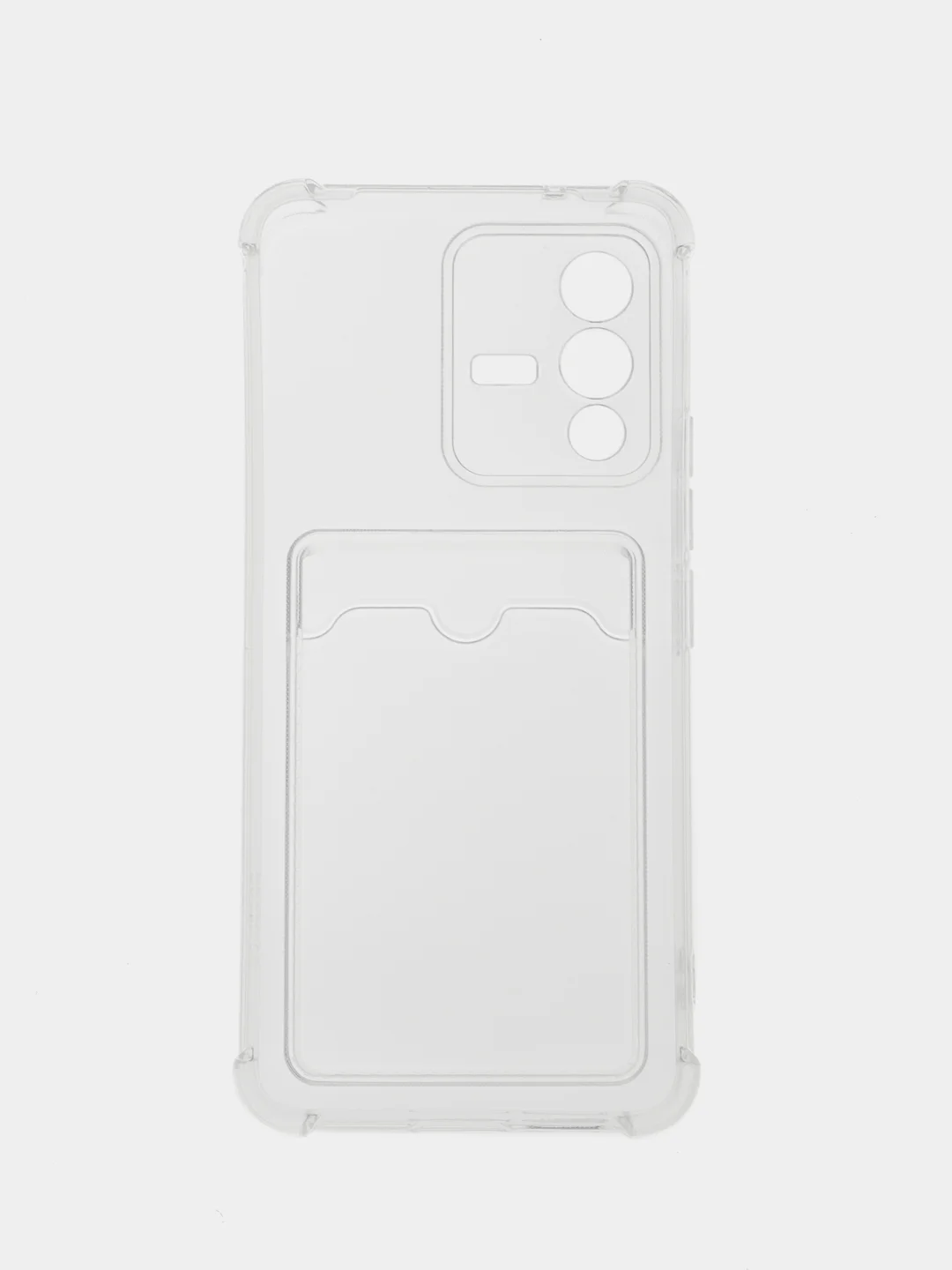 Прозрачный силиконовый чехол для Vivo V23 5G (Виво В23 5 Джи), с карманом для карт, прозрачный