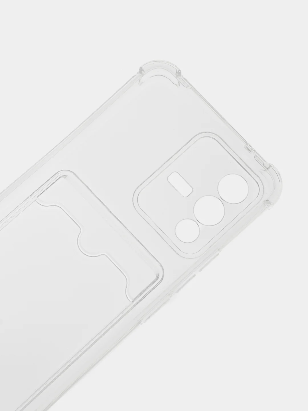 Прозрачный силиконовый чехол для Vivo V23 5G (Виво В23 5 Джи), с карманом для карт, прозрачный