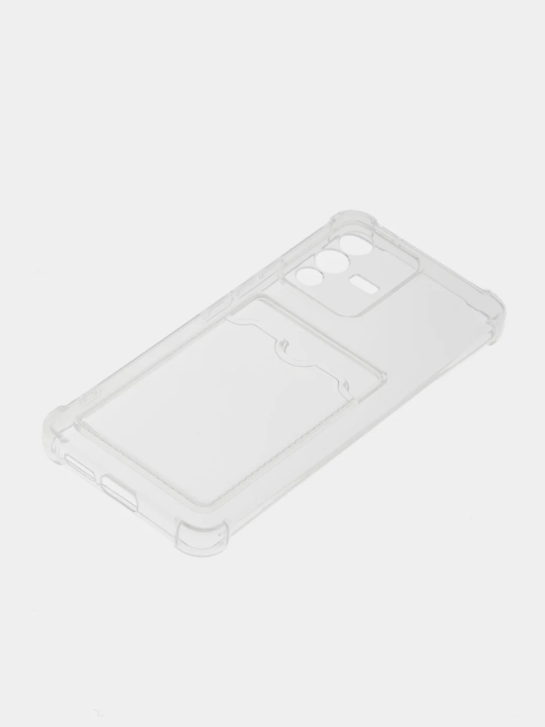 Прозрачный силиконовый чехол для Vivo V23 5G (Виво В23 5 Джи), с карманом для карт, прозрачный