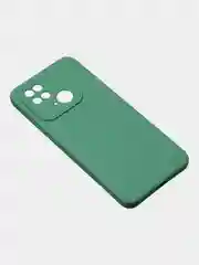 Зеленый чехол для Redmi 10C матовый, с дополнительной защитой камеры
