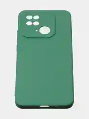 Зеленый чехол для Redmi 10C матовый, с дополнительной защитой камеры