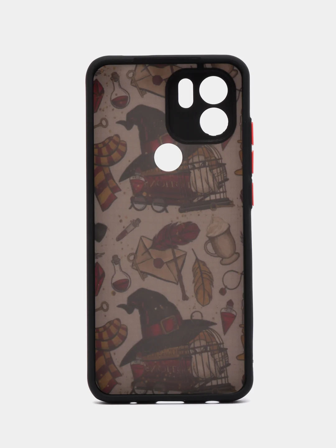 Тёмно-бордовый чехол с рисунком на Xiaomi Redmi A1+, Xiaomi Redmi A2+ и Poco C51 (Сяоми Редми А1+/A2+)