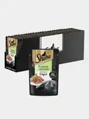 Влажный корм для кошек Sheba "Ломтики в соусе", с курицей и кроликом, 28 штук по 75 г