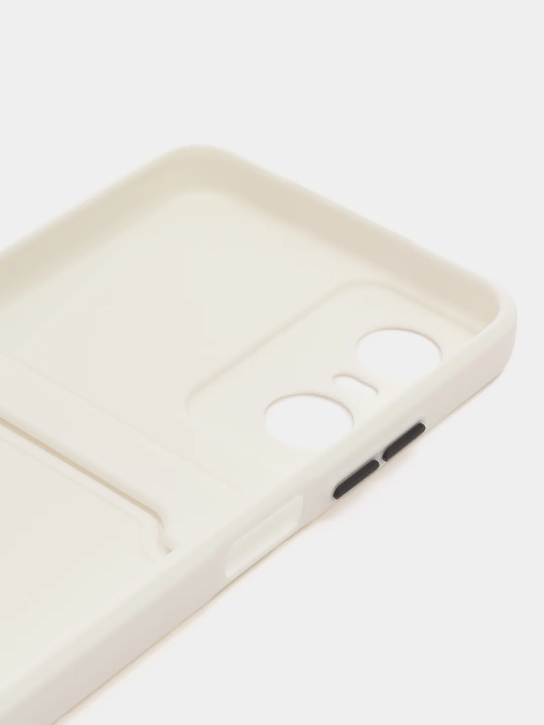 Белый силиконовый чехол для Tecno POP 6 Pro (Техно Поп 6 Про), с карманом для карт, прозрачный