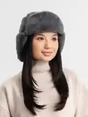 Серый шапка ушанка унисекс