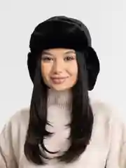 Черный шапка ушанка унисекс