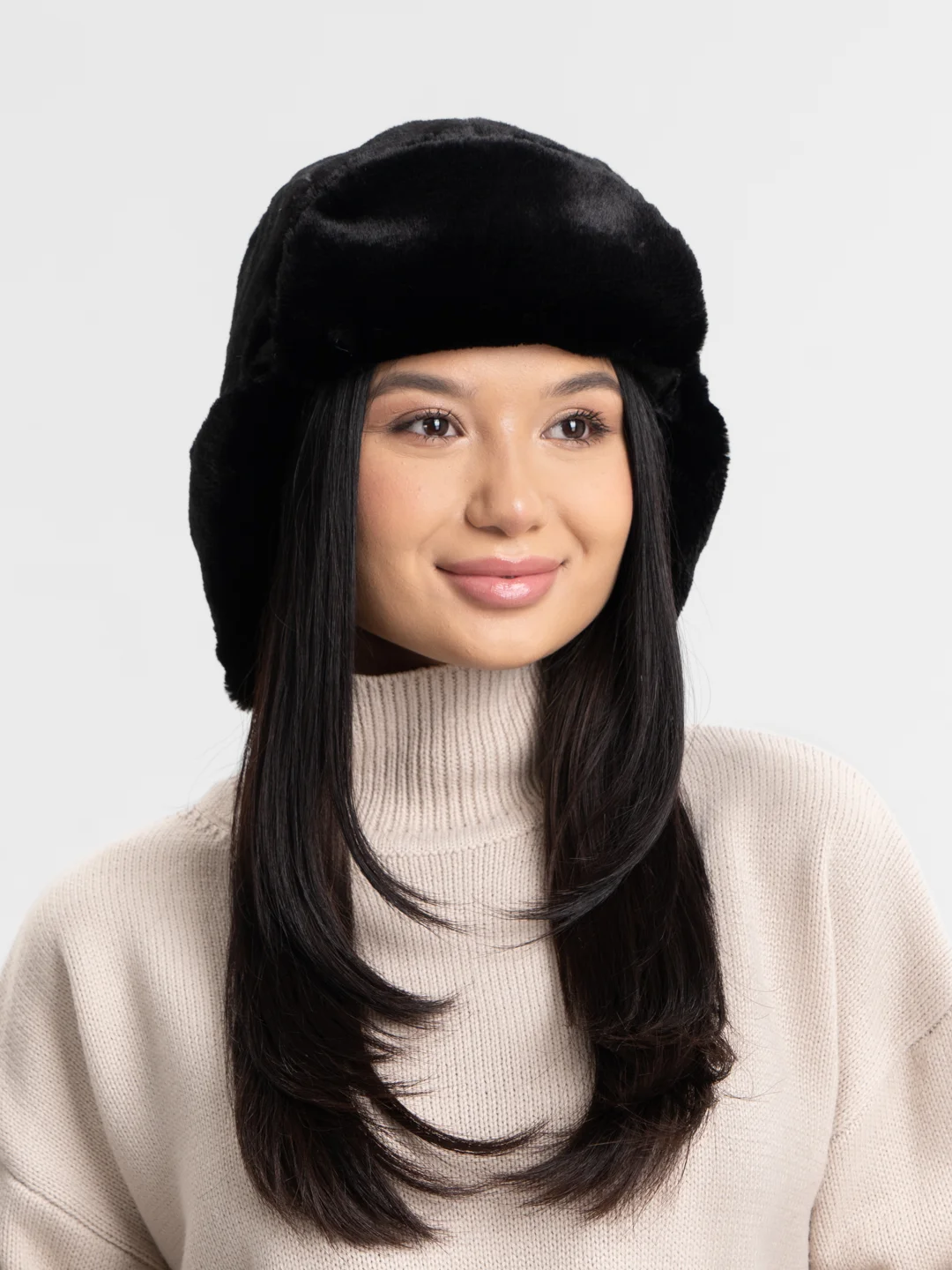 Черный шапка ушанка унисекс