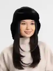 Черный шапка ушанка унисекс