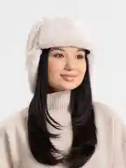 Бежевый шапка ушанка унисекс