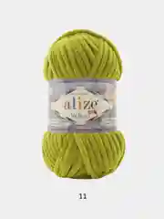 Оливковый пряжа плюшевая Alize Velluto, микрополиэстер, 100 г, 68 м
