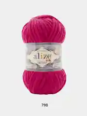 Бордовый пряжа плюшевая Alize Velluto, микрополиэстер, 100 г, 68 м
