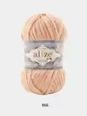 Кремовый пряжа плюшевая Alize Velluto, микрополиэстер, 100 г, 68 м