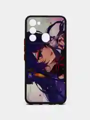 Фиолетовый чехол с рисунком на Tecno Spark 8C и Tecno Go 2022 (Текно Спарк 8С и Текно Го 2022)