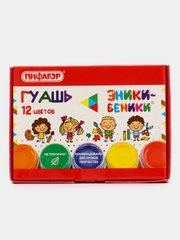 Гуашь ПИФАГОР ЭНИКИ-БЕНИКИ, 12 цветов по 10 мл, 191330