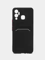 Чехол для Infinix HOT 12 PLAY NFC Хот 12 Плей, с карманом для карт, прозрачный