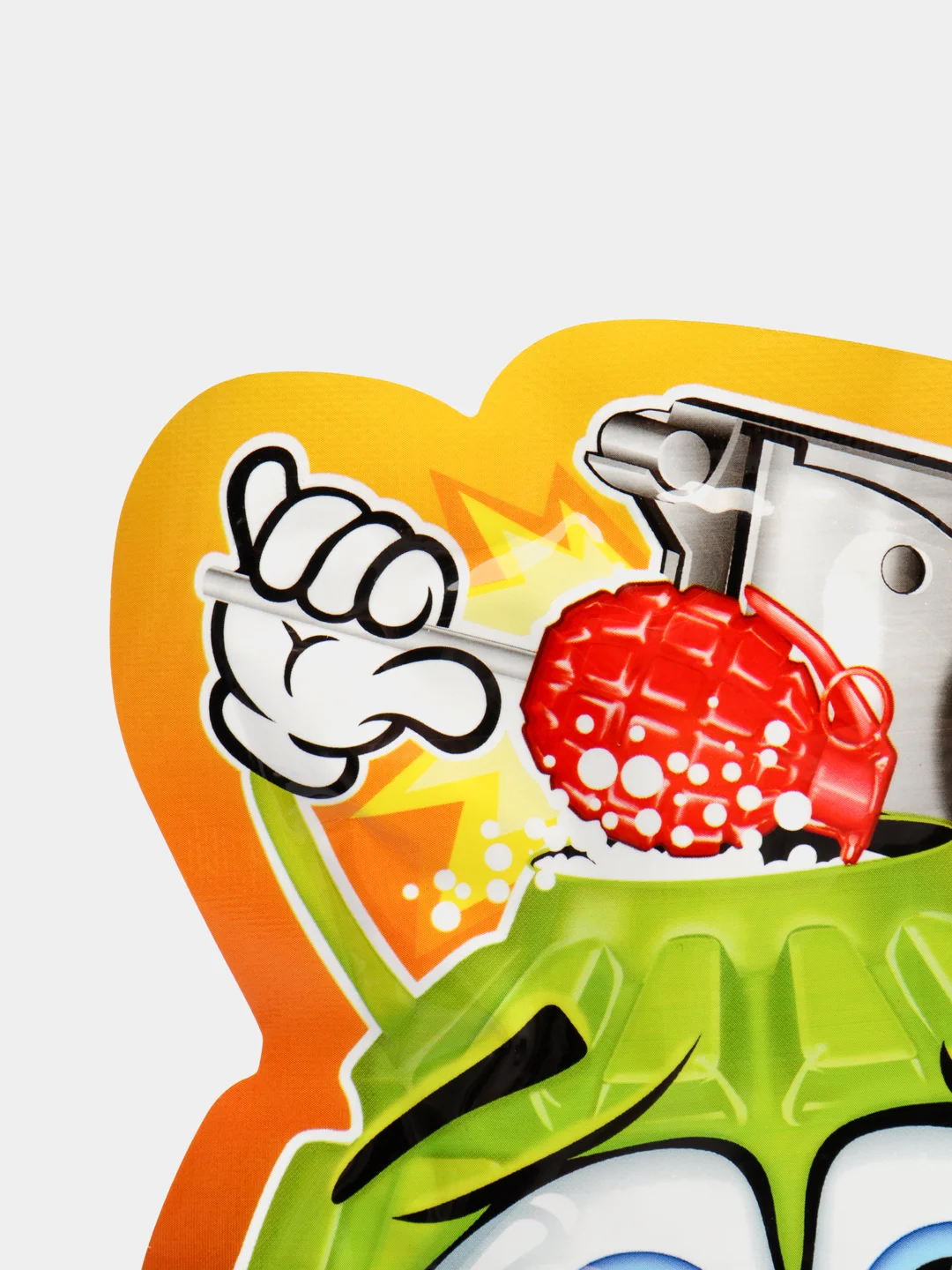 Оранжевый леденец на палочке с шипучей карамелью Johny Bee Grenade, 13 г