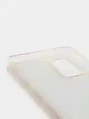 Розовый чехол силиконовый жидкий с блестками Samsung S21 Plus + Ultra