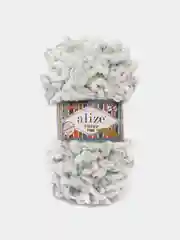 Серебряный пряжа Alize Puffy Fine Ализе Пуффи Файн 100% микрополиэстер Вес 100 г Длина нити 14 м