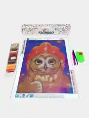 Алмазная мозаика "Сова", новогодняя, 30 х 40 см, без подрамника