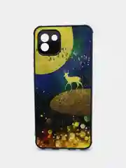 Серебряный чехол силиконовый с принтом Samsung Galaxy A03