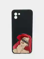 Коричневый чехол силиконовый с принтом Samsung Galaxy A03