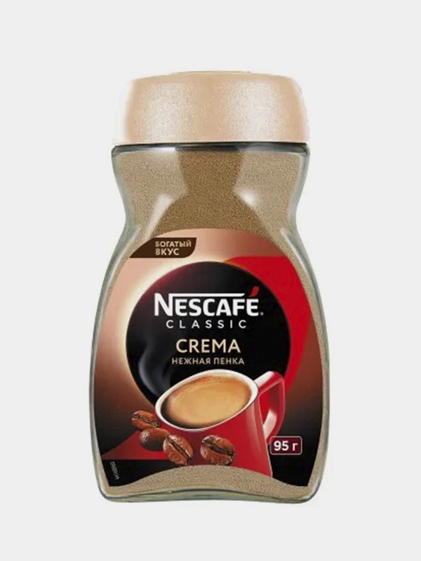 Кофе растворимый Nescafe Classic "Crema", порошкообразный, 95 г