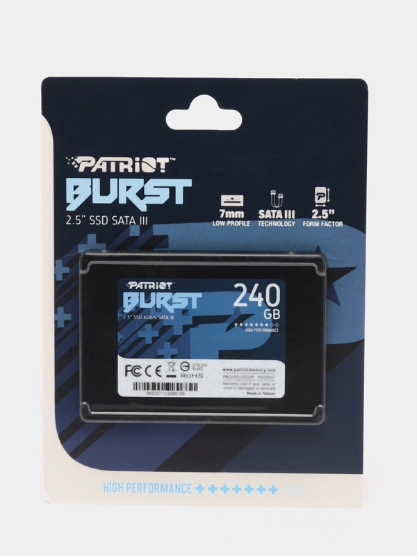 SSD диск Patriot SATA3, для компьютера или ноутбука, 120/ 240/ 256 Гб