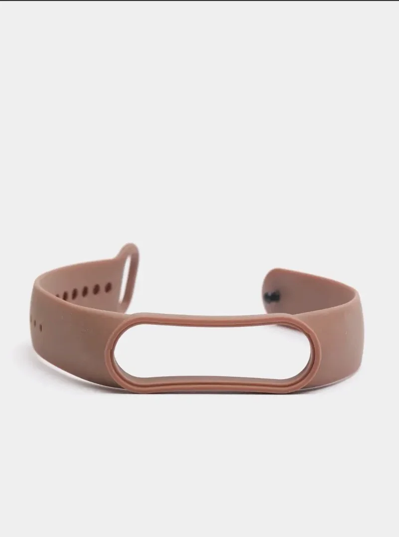 Коричневый ремешок силиконовый для фитнес браслета Xiaomi Mi Band 5 Mi Band 6 (Ми Банд 5 Ми Банд 6)