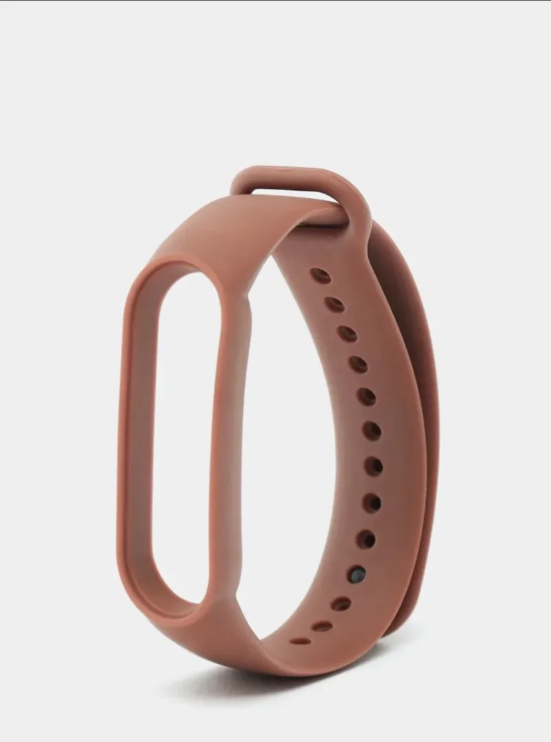 Коричневый ремешок силиконовый для фитнес браслета Xiaomi Mi Band 5 Mi Band 6 (Ми Банд 5 Ми Банд 6)