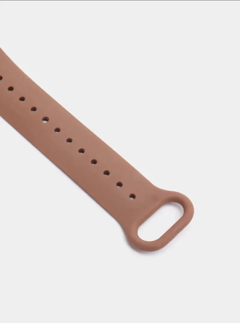 Коричневый ремешок силиконовый для фитнес браслета Xiaomi Mi Band 5 Mi Band 6 (Ми Банд 5 Ми Банд 6)