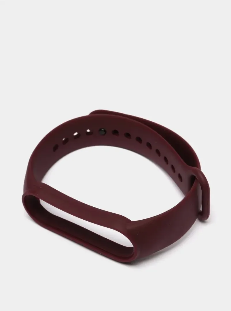Тёмно-бордовый ремешок силиконовый для фитнес браслета Xiaomi Mi Band 5 Mi Band 6 (Ми Банд 5 Ми Банд 6)