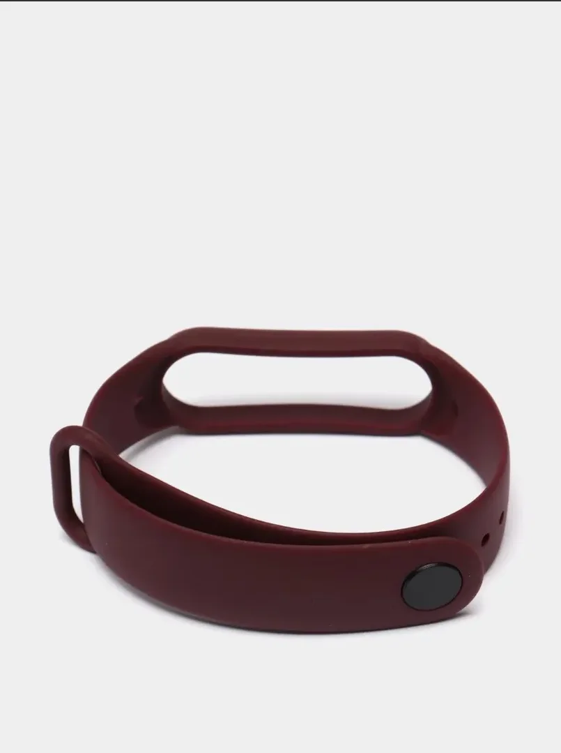 Тёмно-бордовый ремешок силиконовый для фитнес браслета Xiaomi Mi Band 5 Mi Band 6 (Ми Банд 5 Ми Банд 6)